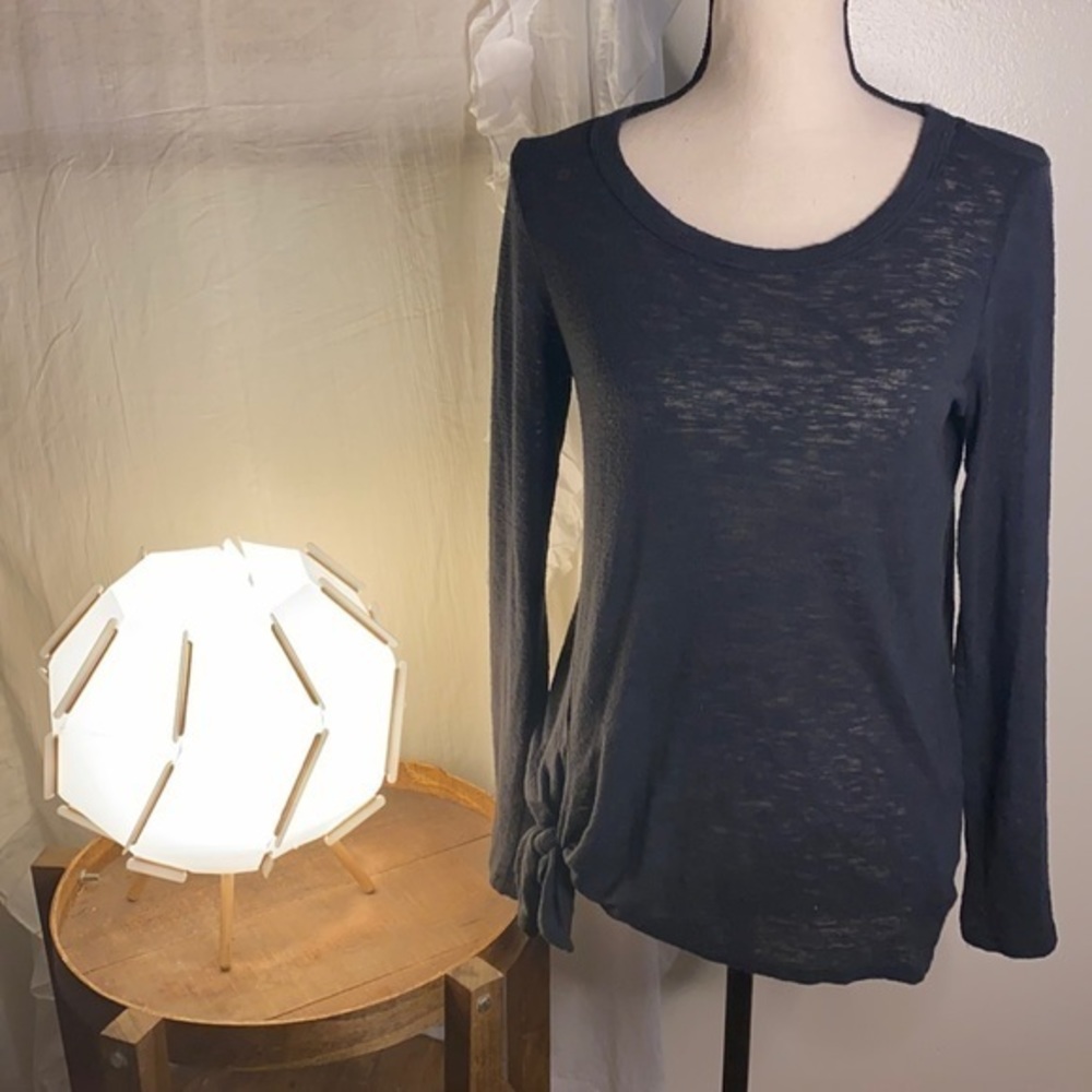Bobeau Lightweight Gray Side Knot Tie Sweater‎ Size Small